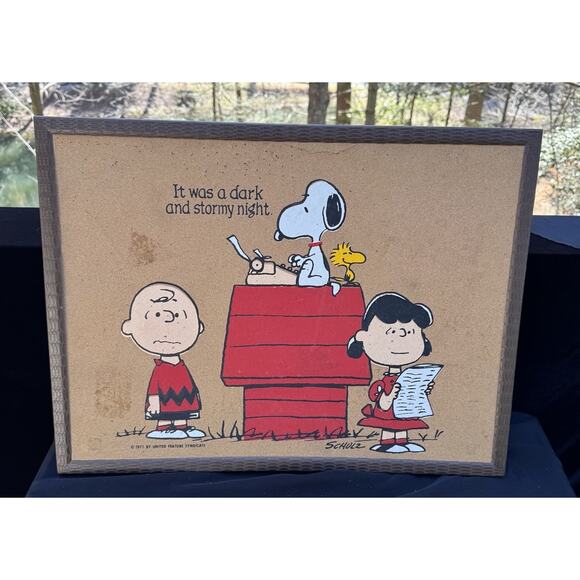 Peanuts Snoopy 1971 Cork Bulletin Board 24.5 x 18.5 Charlie Brown Lucy